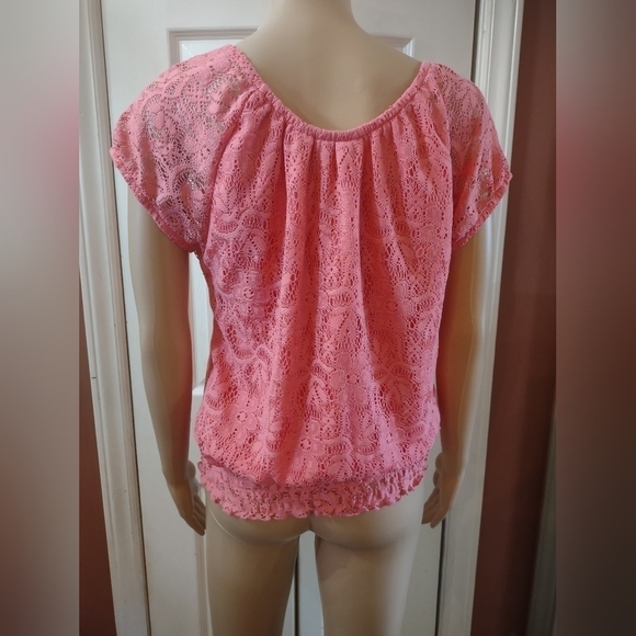 Kristen Nicole women's size large pink knit blouse shirt top - Picture 5 of 8
